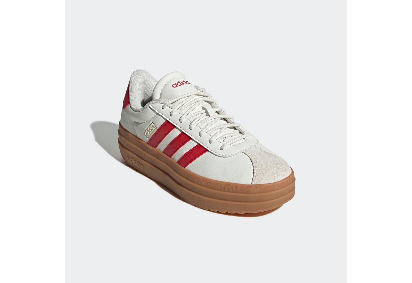 adidas Sportswear VL COURT BOLD Plateausneaker Design auf den Spuren des adidas Gazelle Bold (weiß/gold)