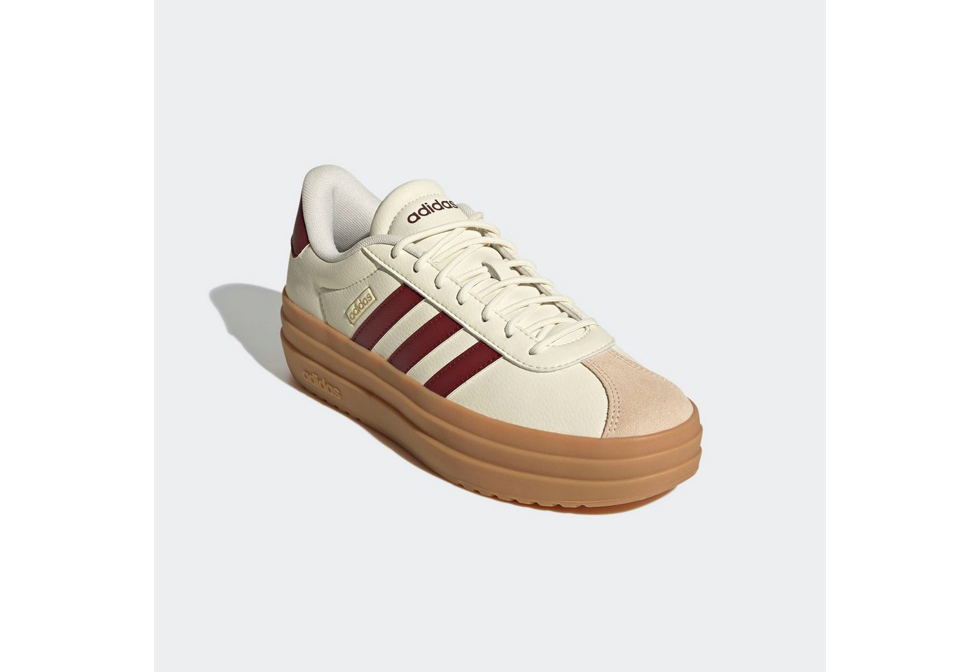 adidas Sportswear VL COURT BOLD Plateausneaker Design auf den Spuren des adidas Gazelle Bold (weiß/rot/beige)