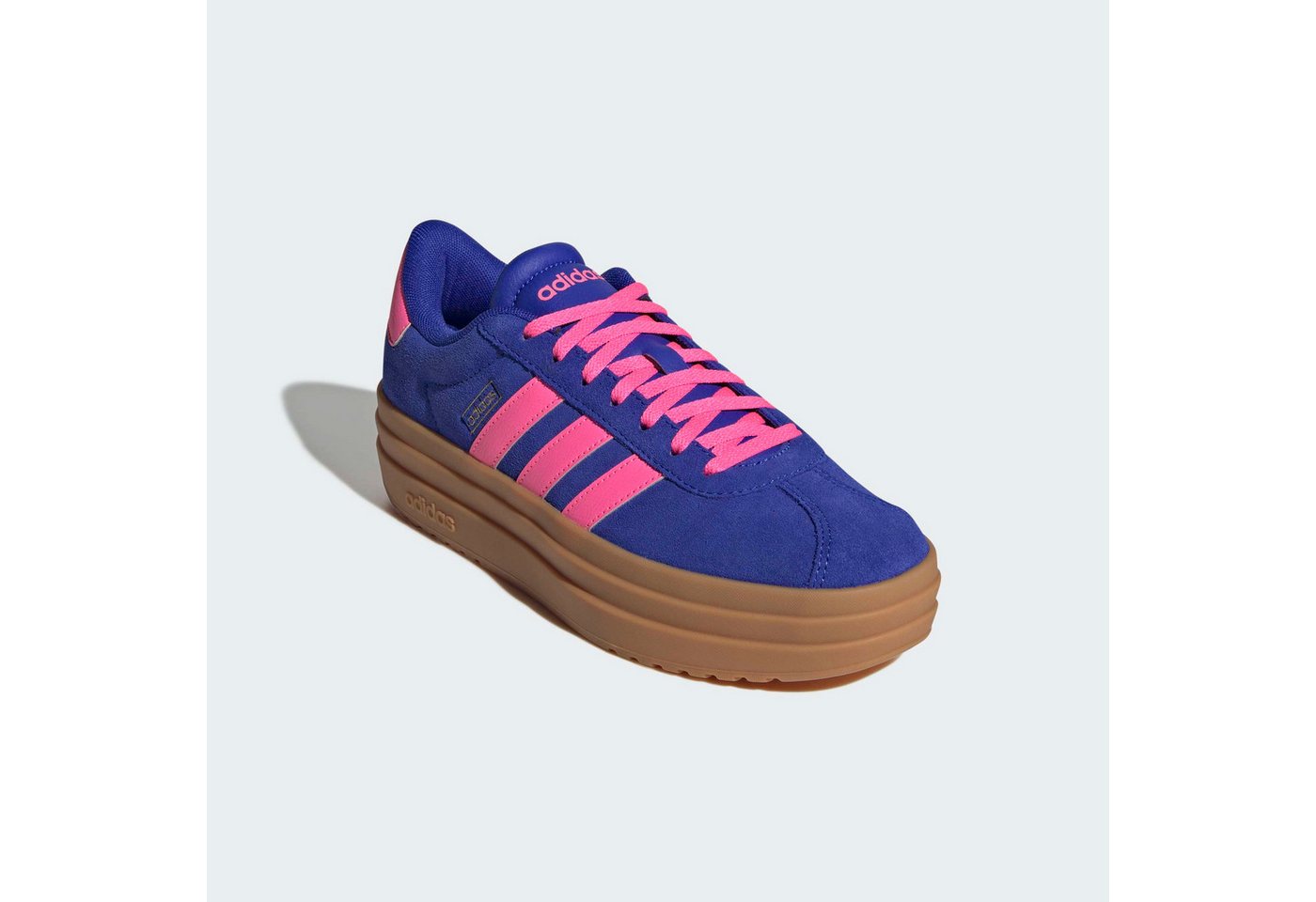 adidas Sportswear VL COURT BOLD Plateausneaker inspiriert vom Design des adidas gazelle bold (blau/rosa/gold)