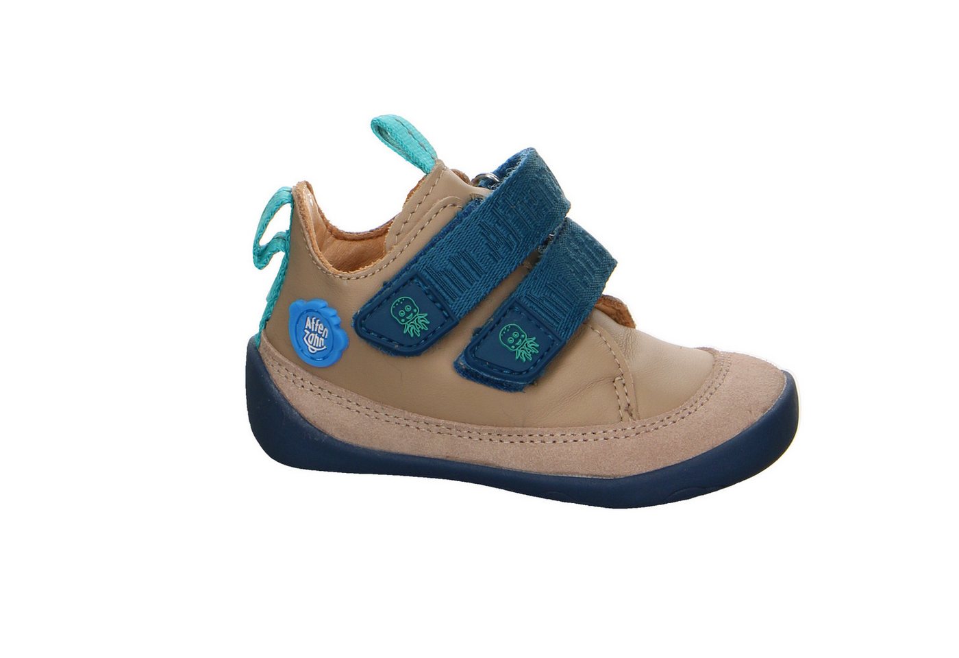 Affenzahn Fond Of Buddy Forever Leder Klettlauflern Jungen beige Lauflernschuh