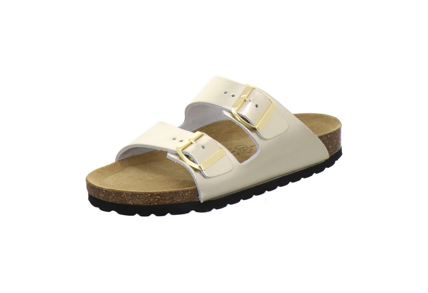AFS-Schuhe 210003 Zweischnaller Pantolette für Damen mit Fußbett, bequeme Sandalen aus Leder