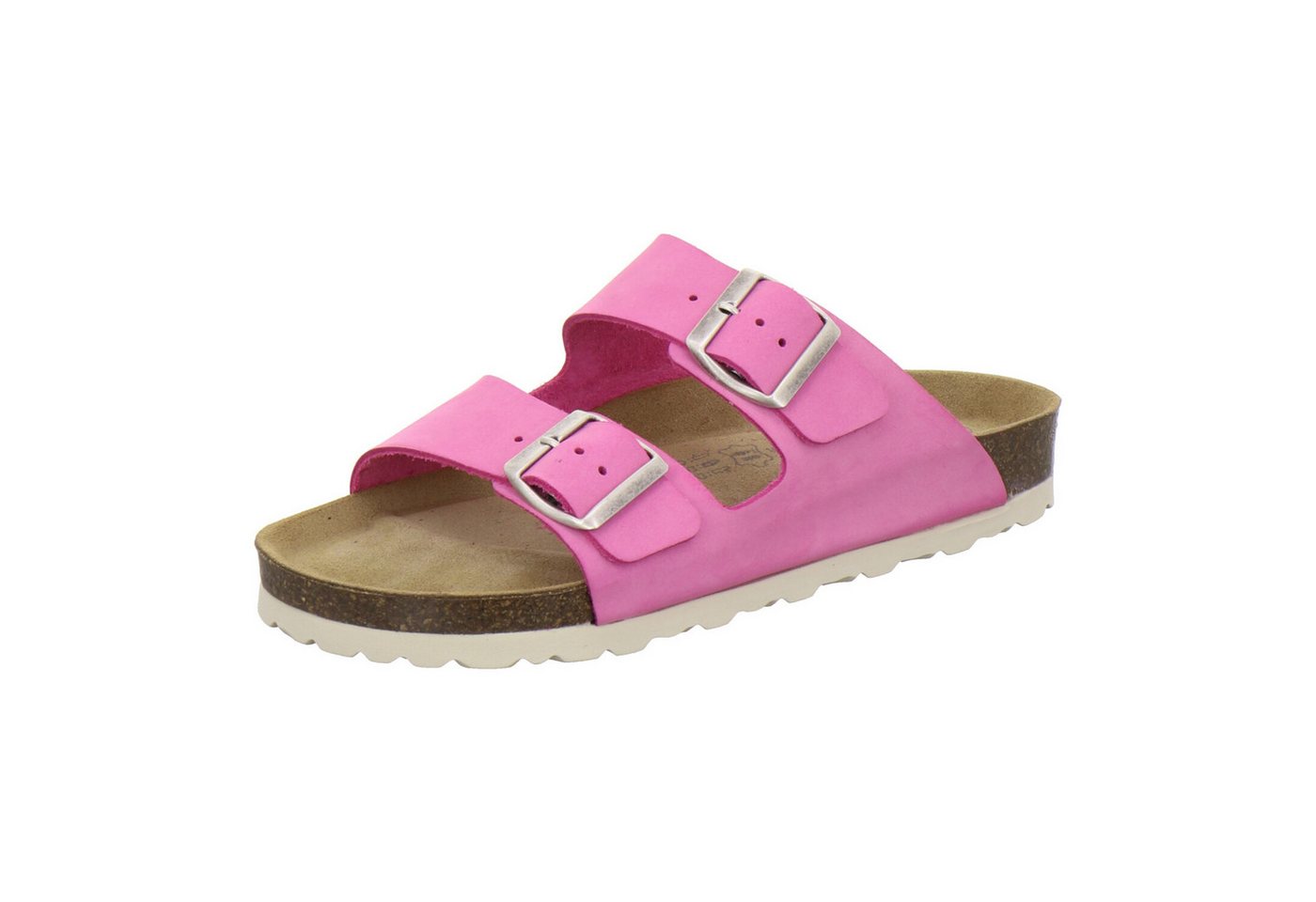 AFS-Schuhe 210007 Zweischnaller Pantolette für Damen mit Fußbett, bequeme Sandalen aus Leder