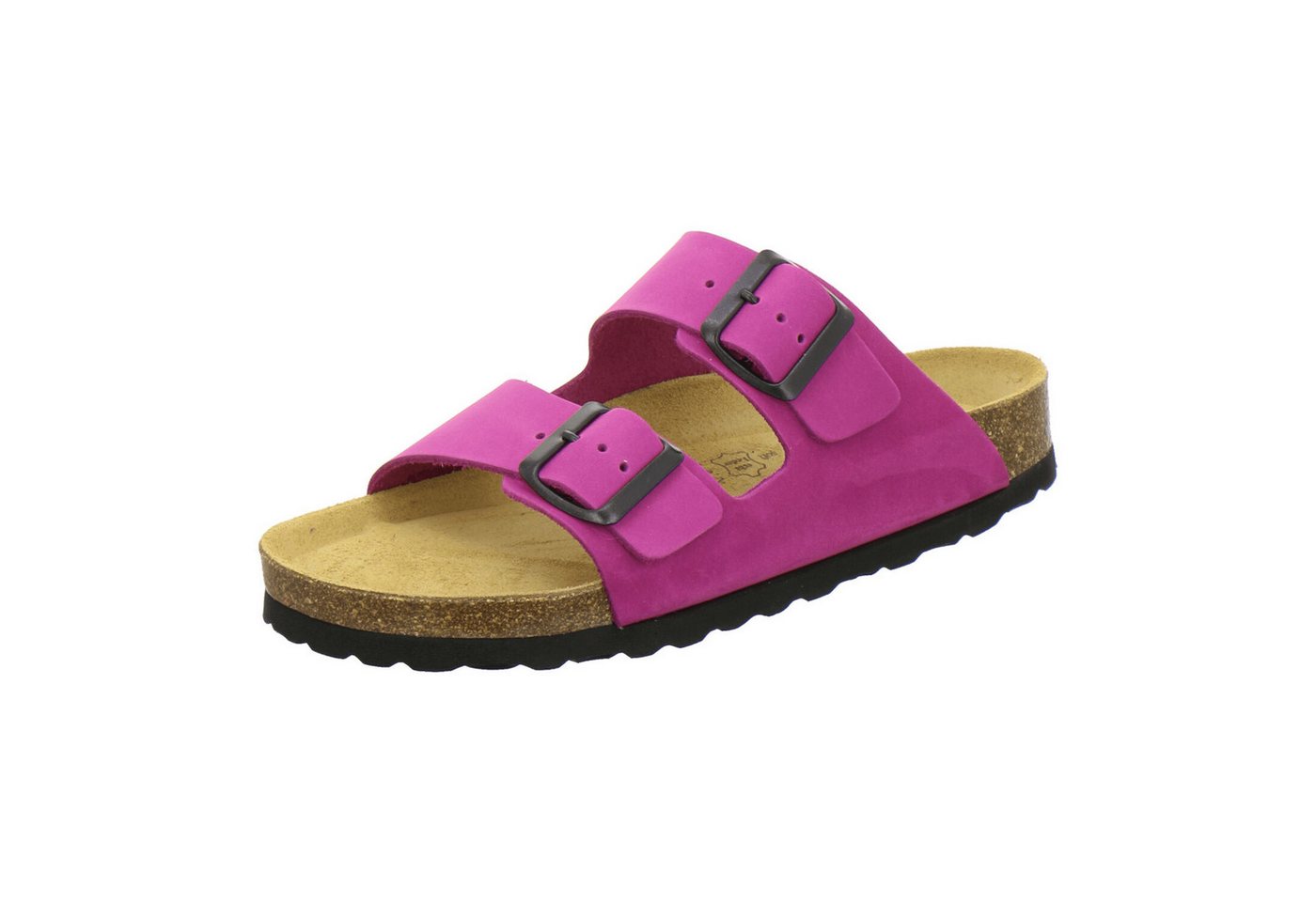 AFS-Schuhe 210008 Zweischnaller Pantolette für Damen mit Fußbett, bequeme Sandalen aus Leder