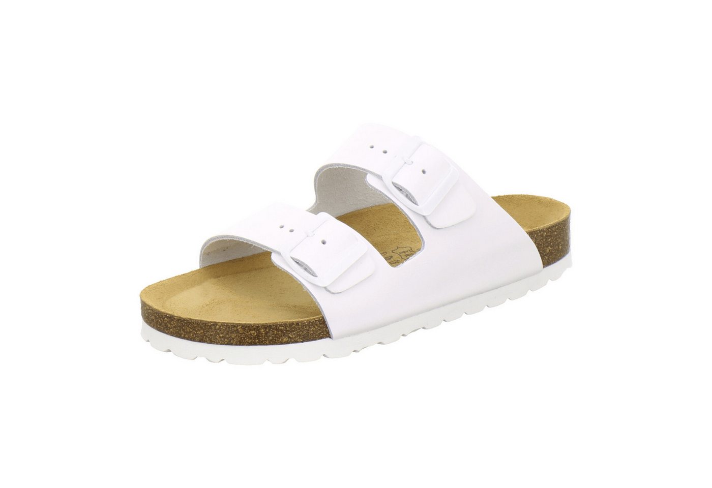 AFS-Schuhe 210010 Zweischnaller Pantolette für Damen mit Fußbett, bequeme Sandalen aus Leder