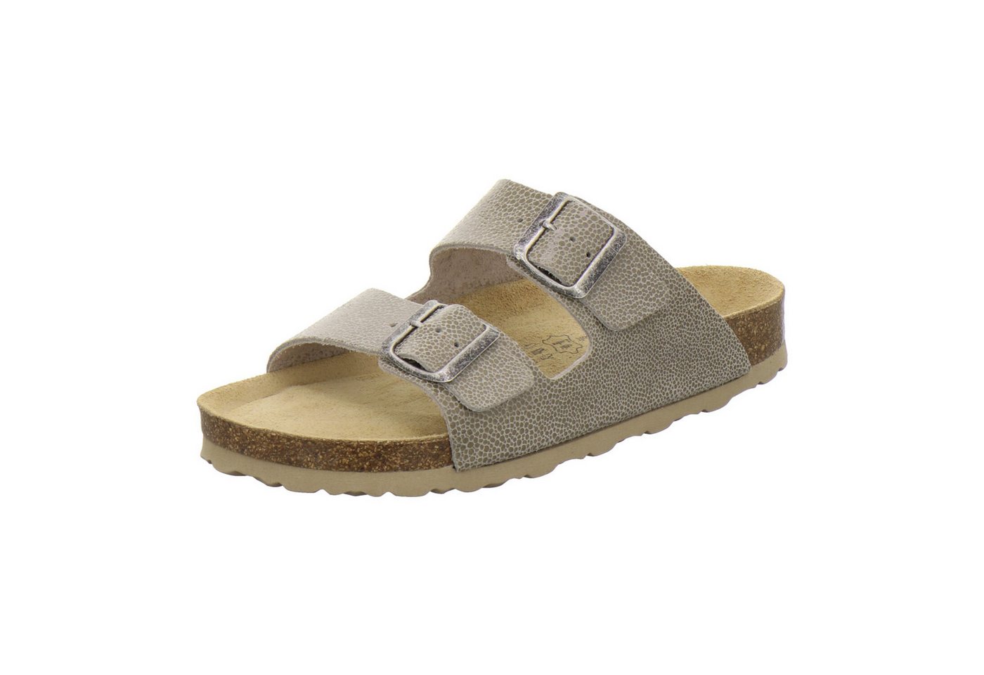 AFS-Schuhe 210014 Zweischnaller Pantolette für Damen mit Fußbett, bequeme Sandalen aus Leder
