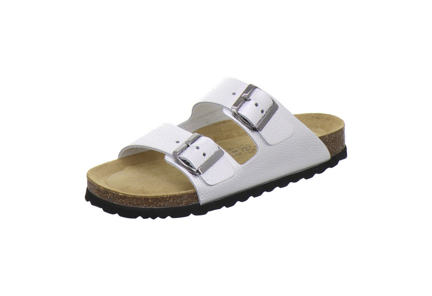 AFS-Schuhe 210024 Zweischnaller Pantolette für Damen mit Fußbett, bequeme Sandalen aus Leder
