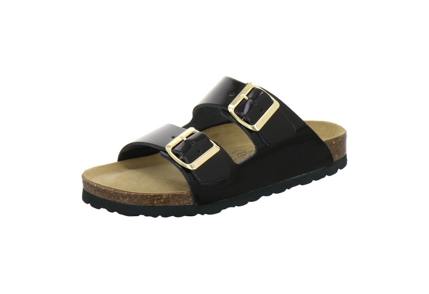 AFS-Schuhe 210025 Zweischnaller Pantolette für Damen mit Fußbett, bequeme Sandalen aus Leder