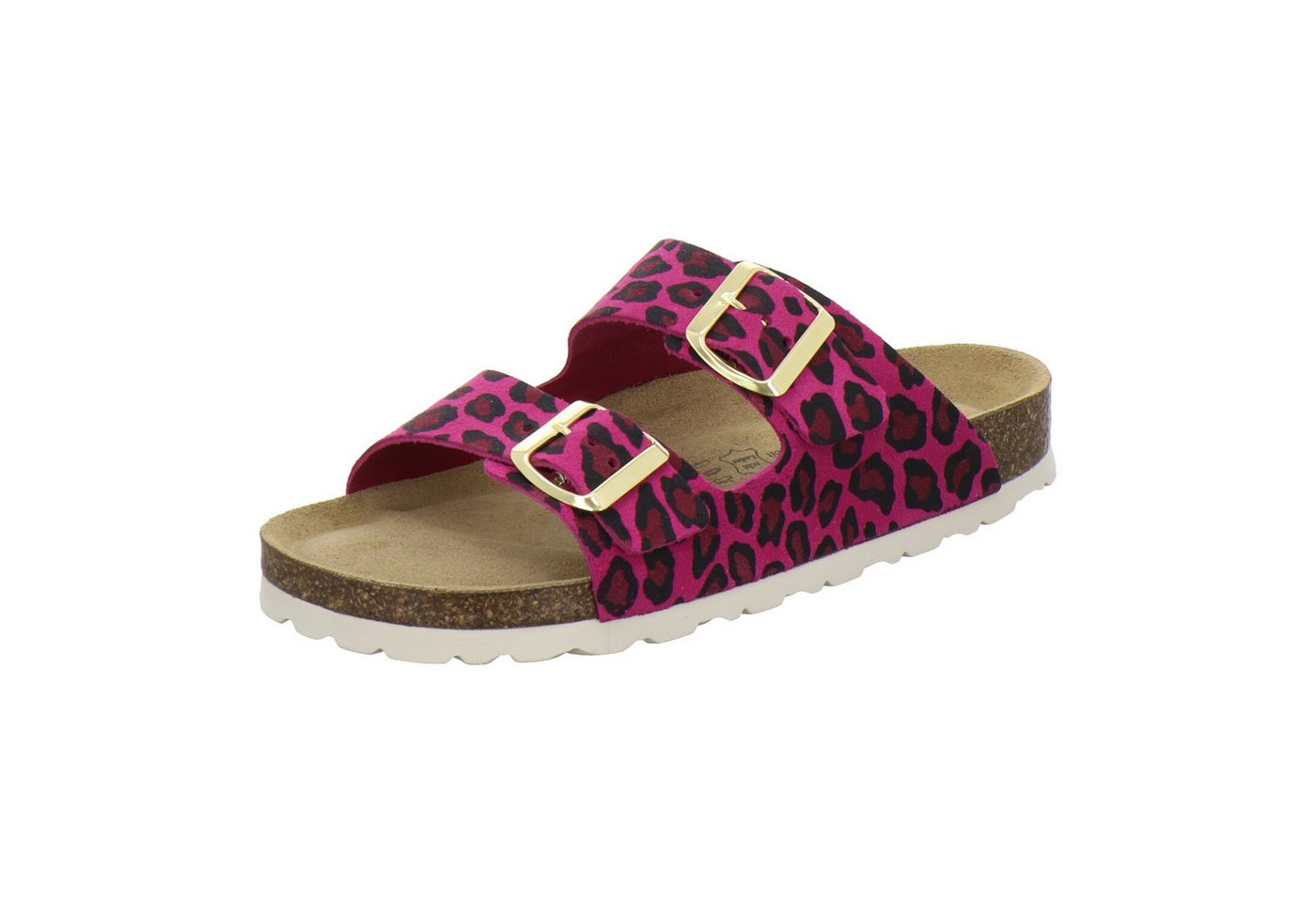 AFS-Schuhe 210027 Zweischnaller Pantolette für Damen mit Fußbett, bequeme Sandalen aus Leder