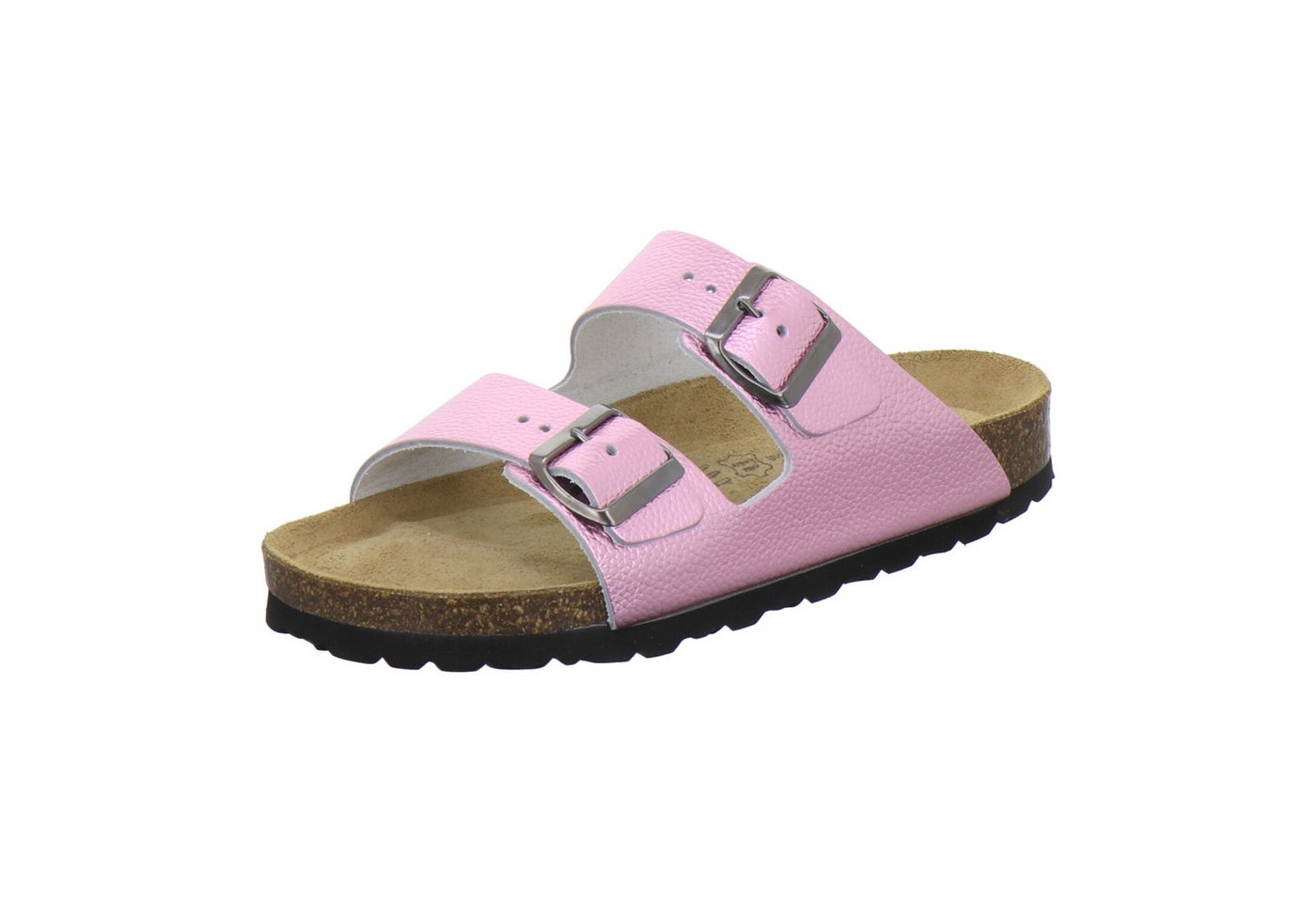 AFS-Schuhe 210033 Zweischnaller Pantolette für Damen mit Fußbett, bequeme Sandalen aus Leder