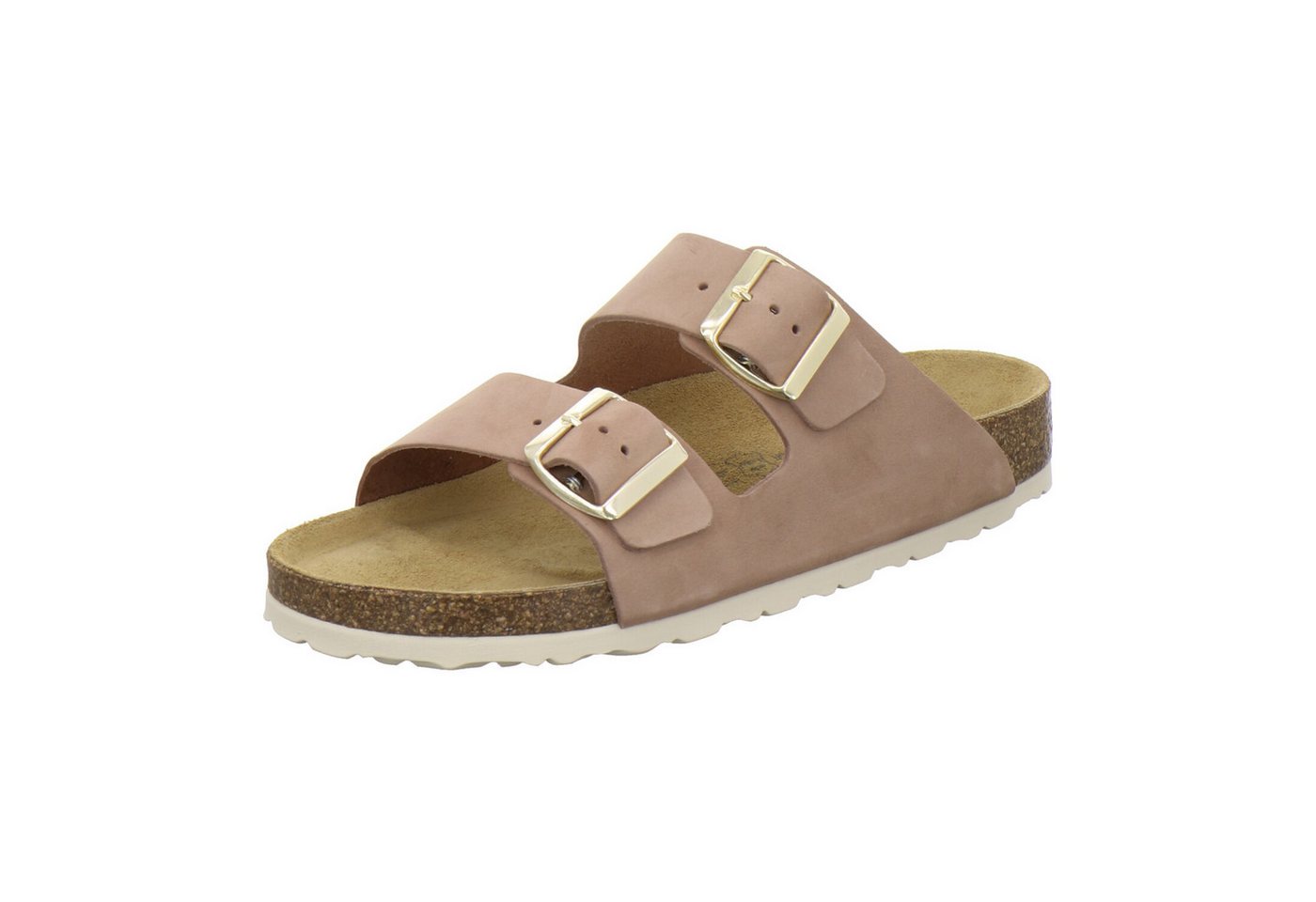 AFS-Schuhe 210036 Zweischnaller Pantolette für Damen mit Fußbett, bequeme Sandalen aus Leder