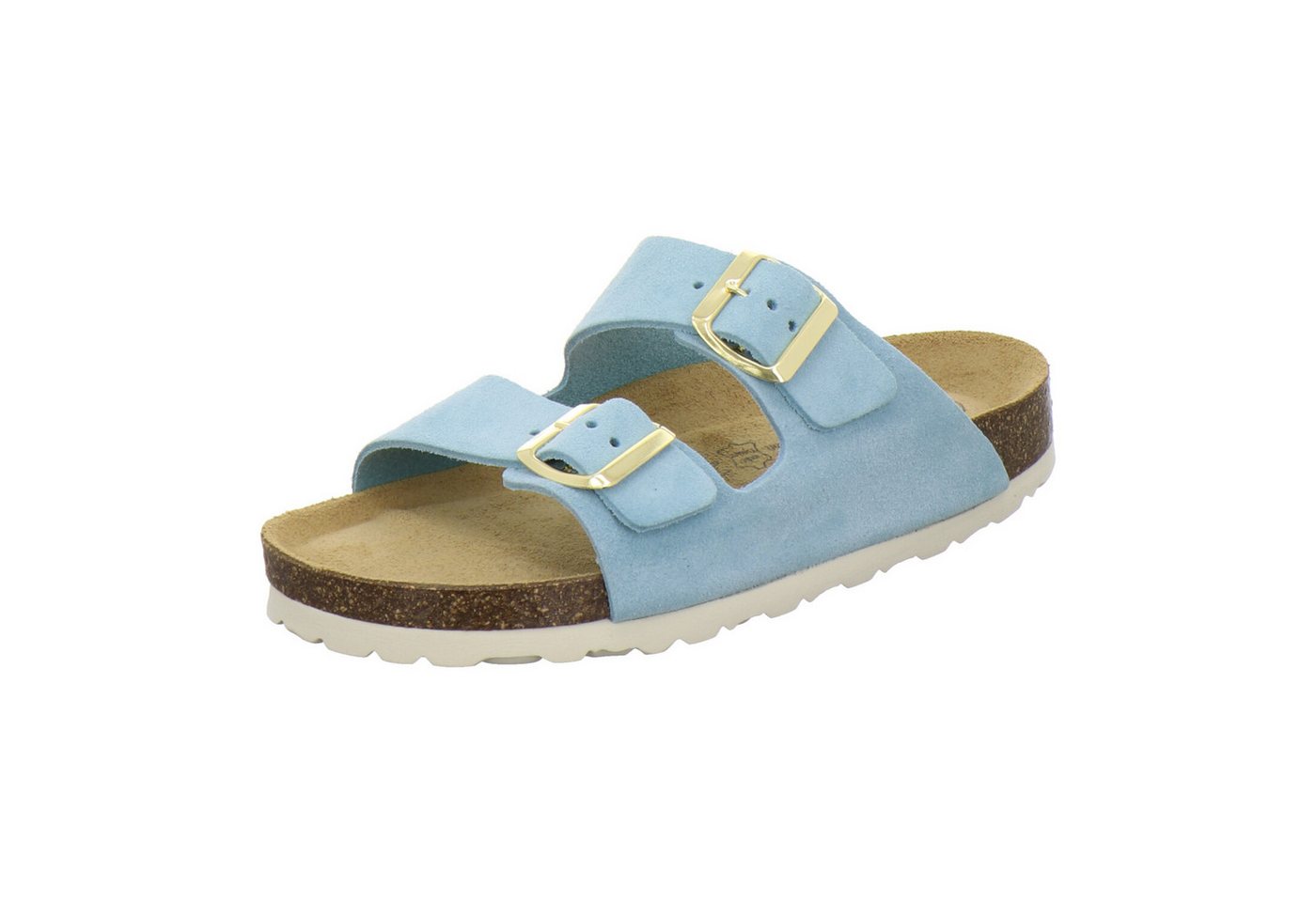 AFS-Schuhe 210041 Zweischnaller Pantolette für Damen mit Fußbett, bequeme Sandalen aus Leder