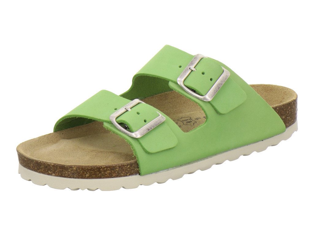 AFS-Schuhe 210061 Zweischnaller Pantolette für Damen mit Fußbett, bequeme Sandalen aus Leder