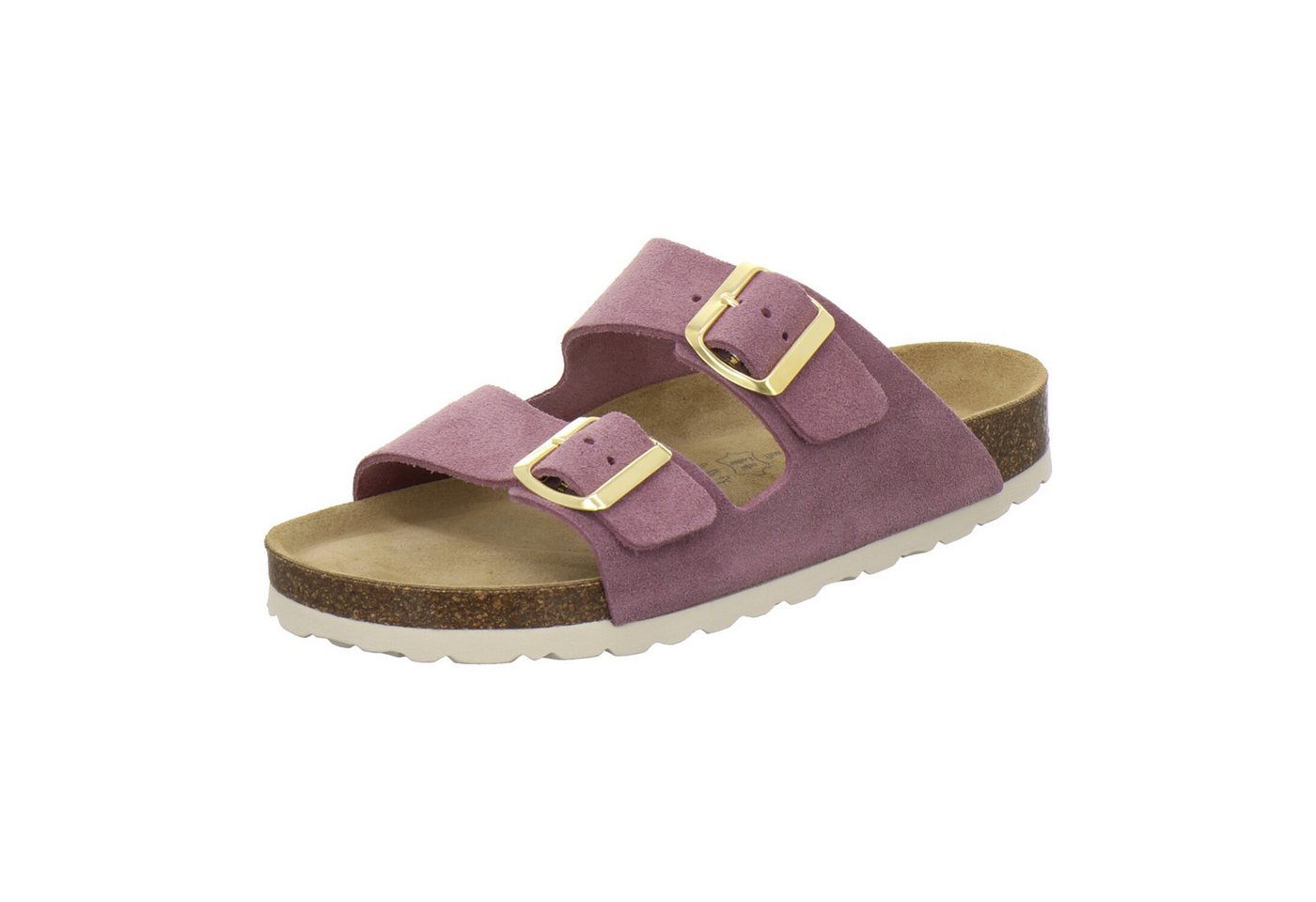 AFS-Schuhe 210065 Zweischnaller Pantolette für Damen mit Fußbett, bequeme Sandalen aus Leder