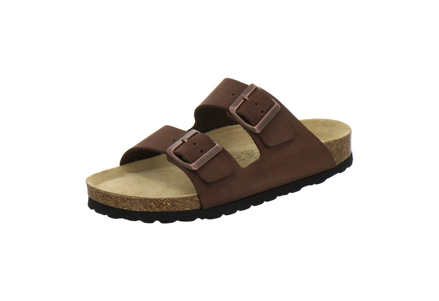 AFS-Schuhe 210072 Zweischnaller Pantolette für Damen mit Fußbett, bequeme Sandalen aus Leder