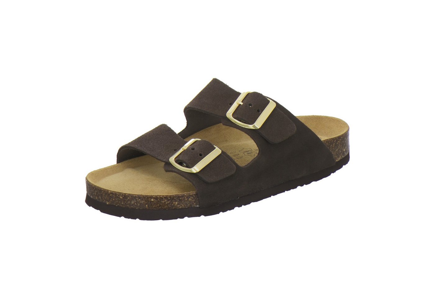 AFS-Schuhe 210076 Zweischnaller Pantolette für Damen mit Fußbett, bequeme Sandalen aus Leder