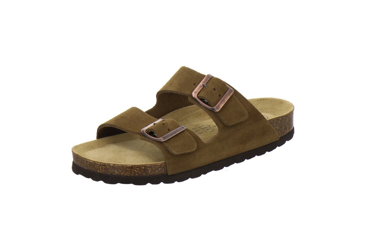 AFS-Schuhe 210079 Zweischnaller Pantolette für Damen mit Fußbett, bequeme Sandalen aus Leder