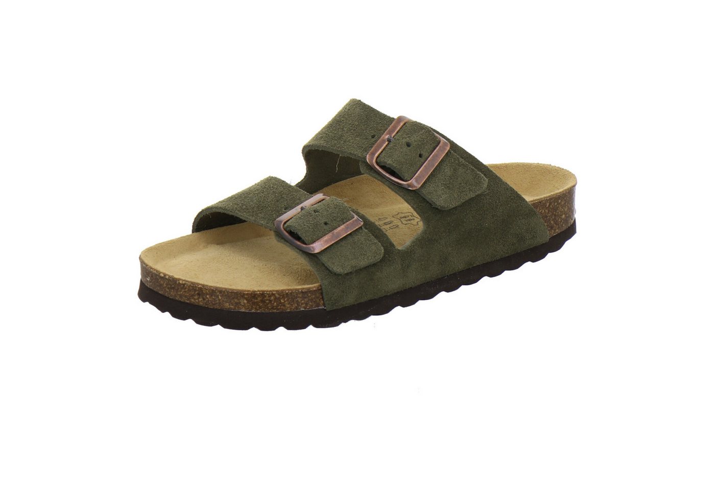 AFS-Schuhe 210088 Zweischnaller Pantolette für Damen mit Fußbett, bequeme Sandalen aus Leder