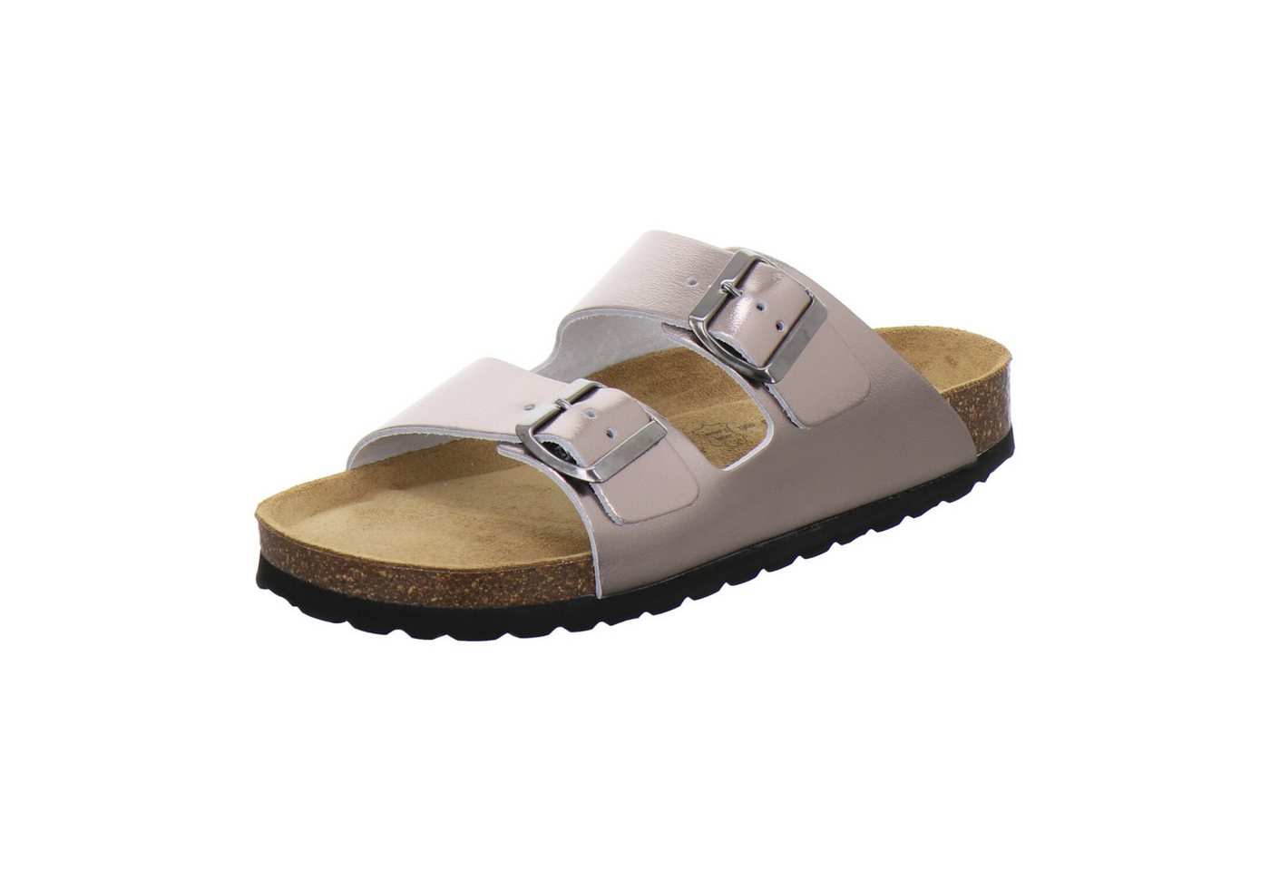 AFS-Schuhe 210092 Zweischnaller Pantolette für Damen mit Fußbett, bequeme Sandalen aus Leder