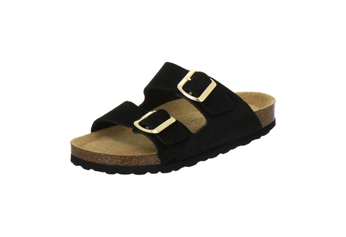 AFS-Schuhe 210097 Zweischnaller Pantolette für Damen mit Fußbett, bequeme Sandalen aus Leder