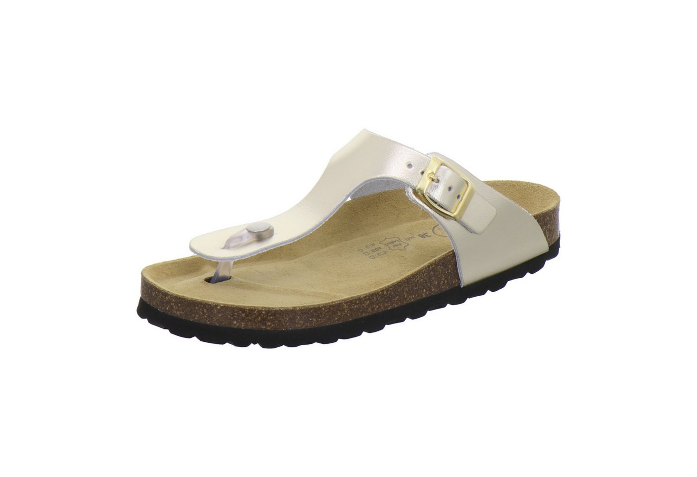 AFS-Schuhe 210703 Zehentrenner Pantolette für Damen mit Fußbett, bequeme Sandalen aus Leder