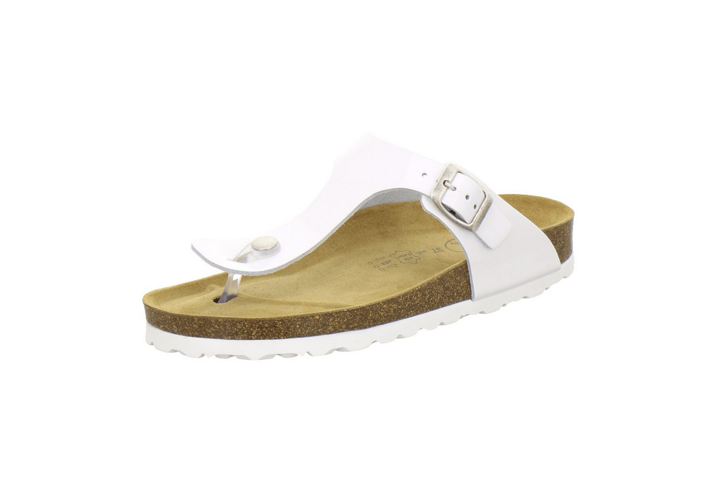 AFS-Schuhe 210710 Zehentrenner Pantolette für Damen mit Fußbett, bequeme Sandalen aus Leder