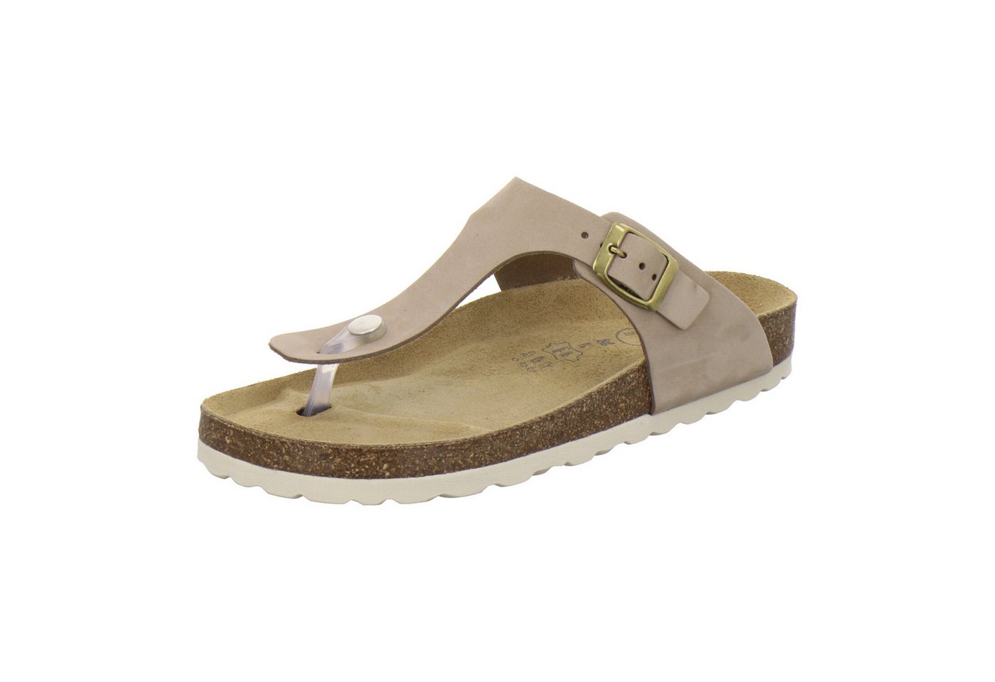 AFS-Schuhe 210712 Zehentrenner Pantolette für Damen mit Fußbett, bequeme Sandalen aus Leder