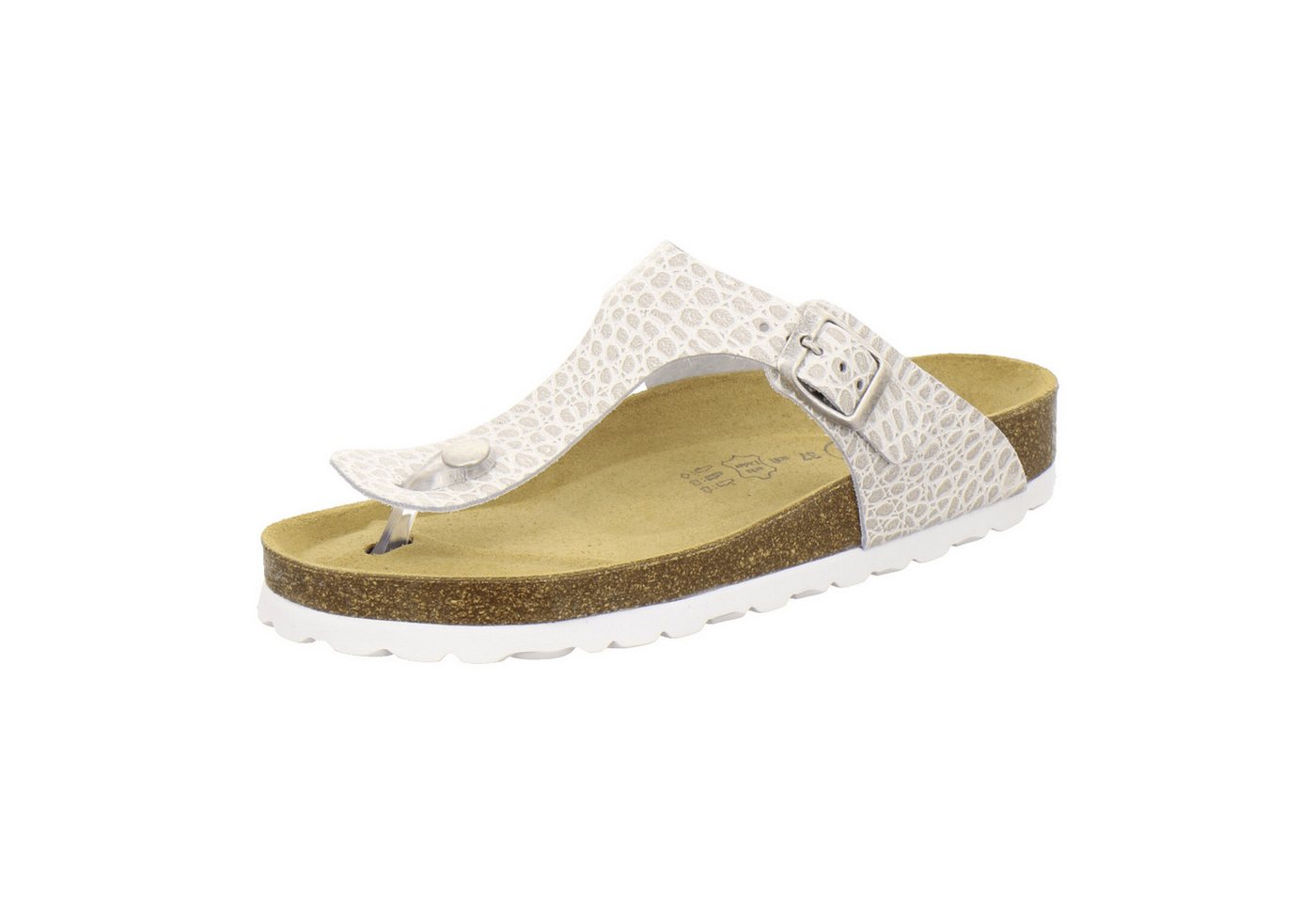 AFS-Schuhe 210716 Zehentrenner Pantolette für Damen mit Fußbett, bequeme Sandalen aus Leder