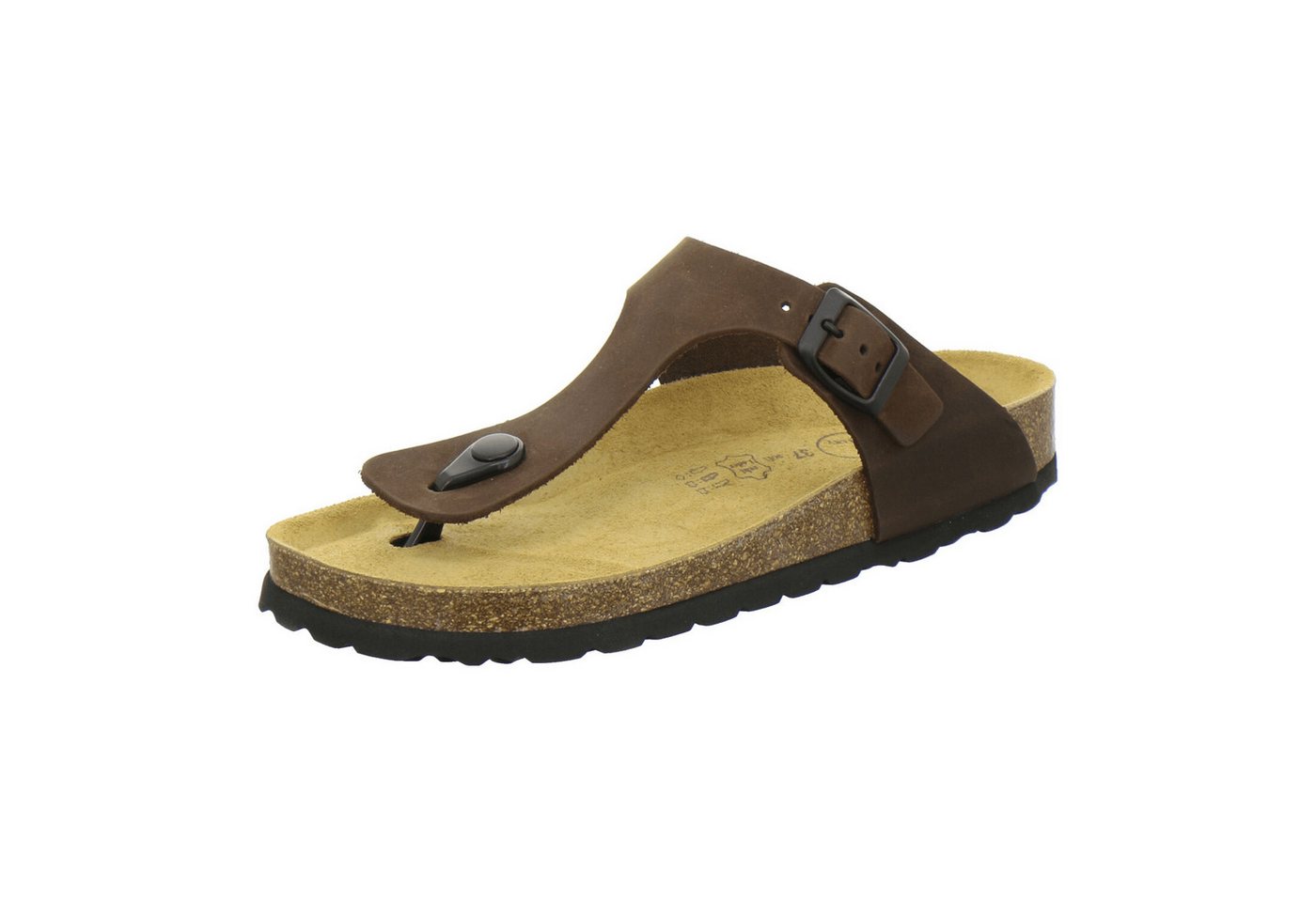 AFS-Schuhe 210767 Zehentrenner Pantolette für Damen mit Fußbett, bequeme Sandalen aus Leder