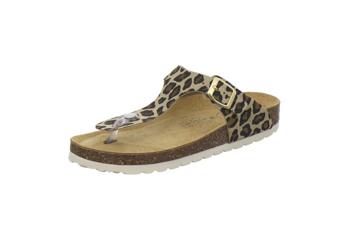 AFS-Schuhe 210798 Zehentrenner Pantolette für Damen mit Fußbett, bequeme Sandalen aus Leder