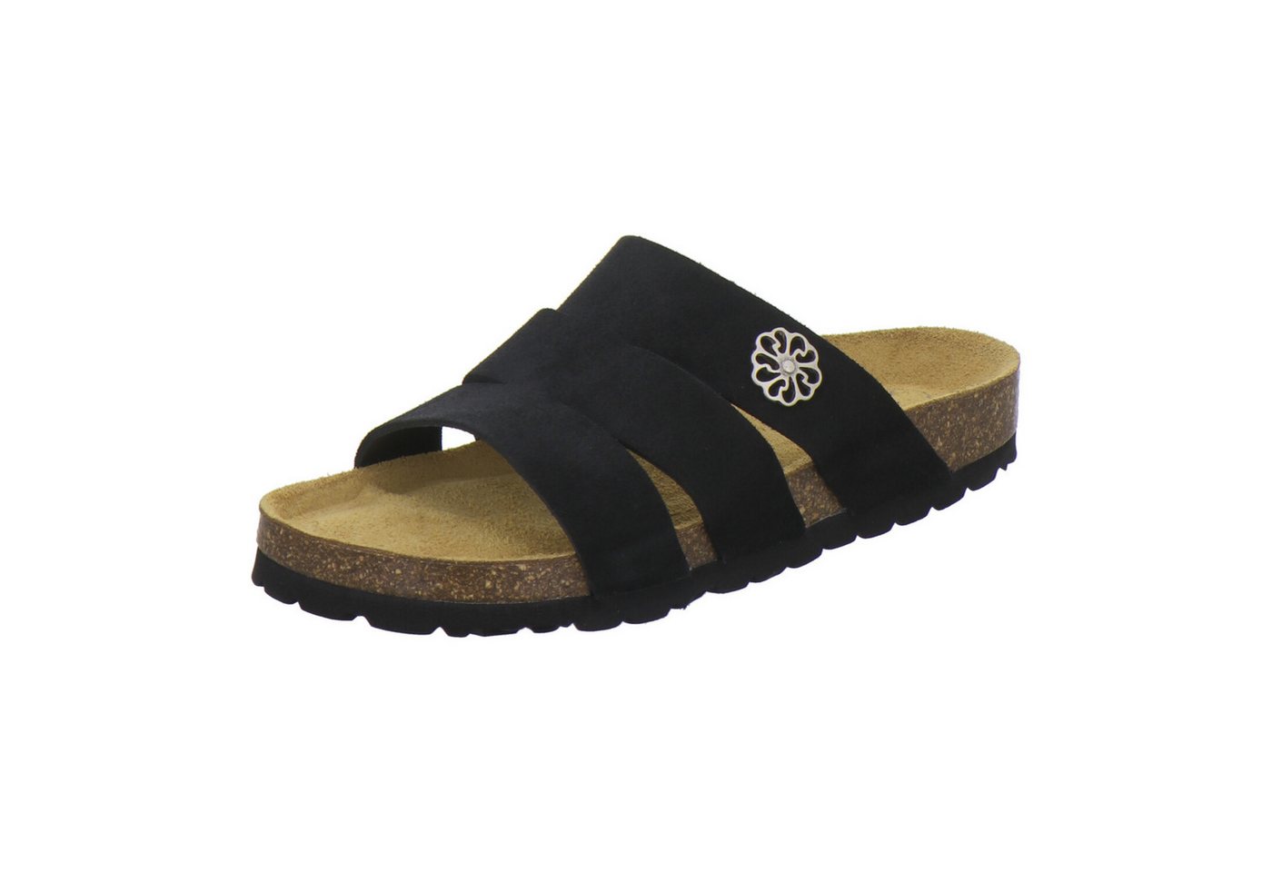 AFS-Schuhe 211397 modische Pantolette für Damen mit Fußbett, bequeme Sandalen aus Leder
