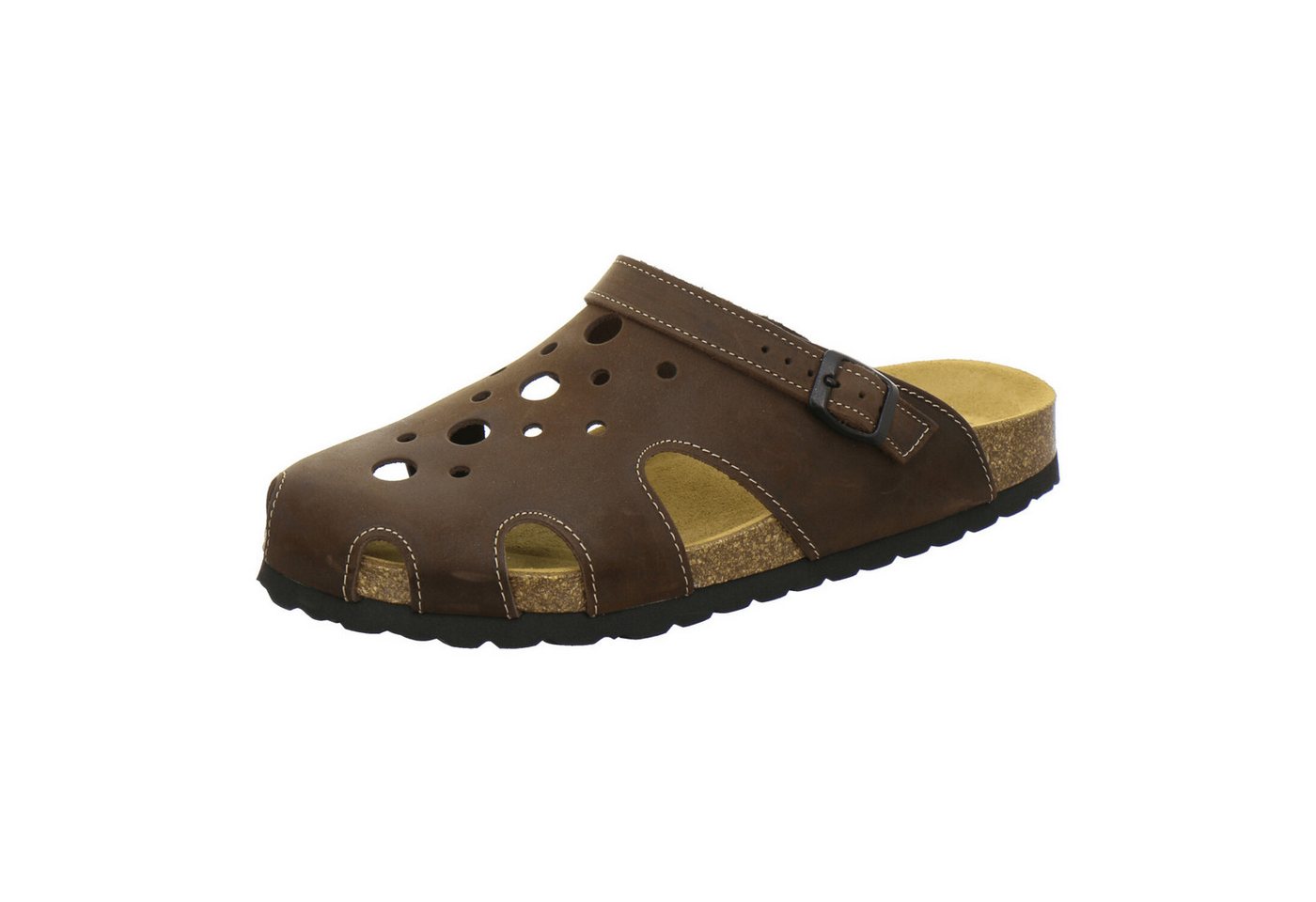 AFS-Schuhe 309367 Clogs Pantolette für Herren aus Leder mit Fußbett, Hausschuhe Made in Germany