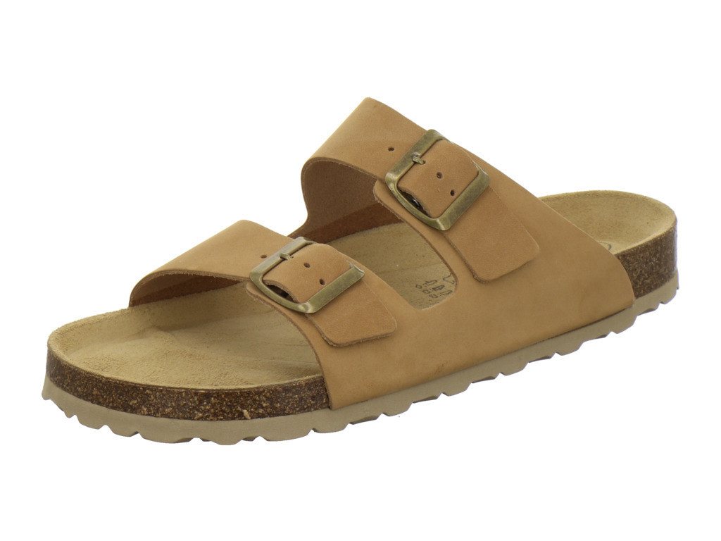 AFS-Schuhe 310075 Zweischnaller Pantolette für Herren mit Fußbett, bequeme Sandalen aus Leder