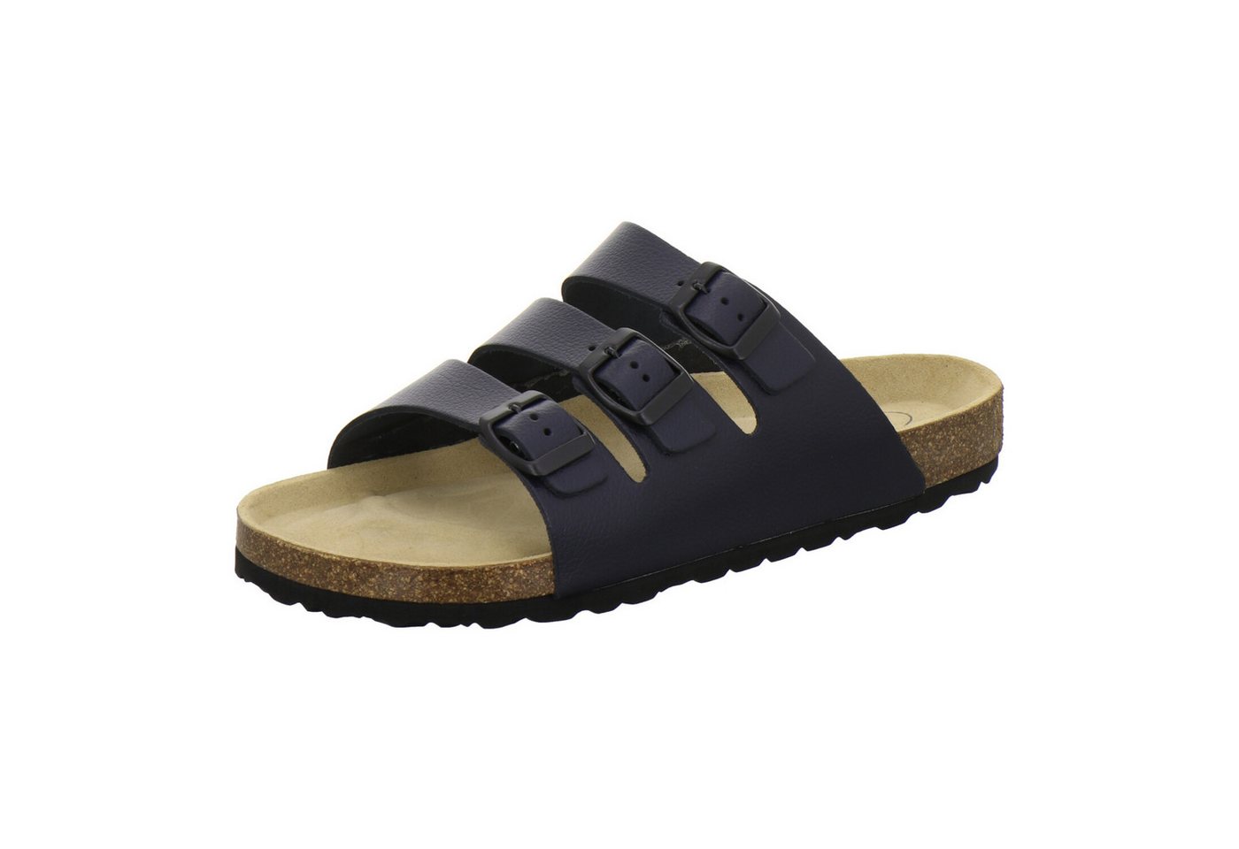 AFS-Schuhe 313350 Dreischnaller Pantolette für Herren mit Fußbett, bequeme Sandalen aus Leder