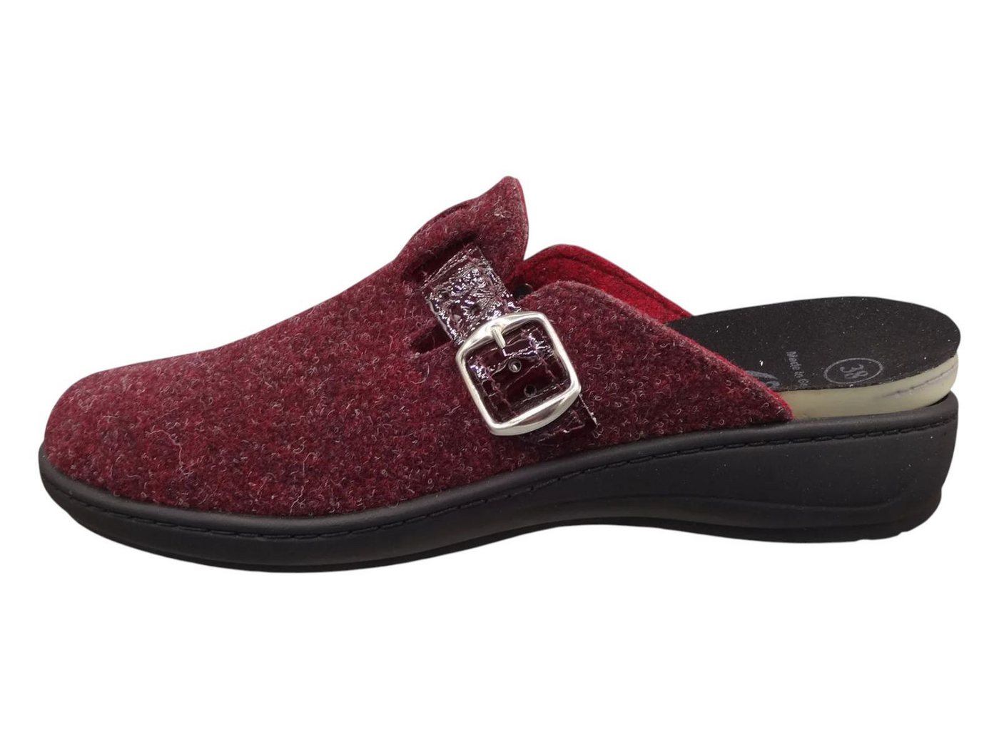 Algemare Damen Filz Pantoffel 8134-5166 magenta rot Hausschuh