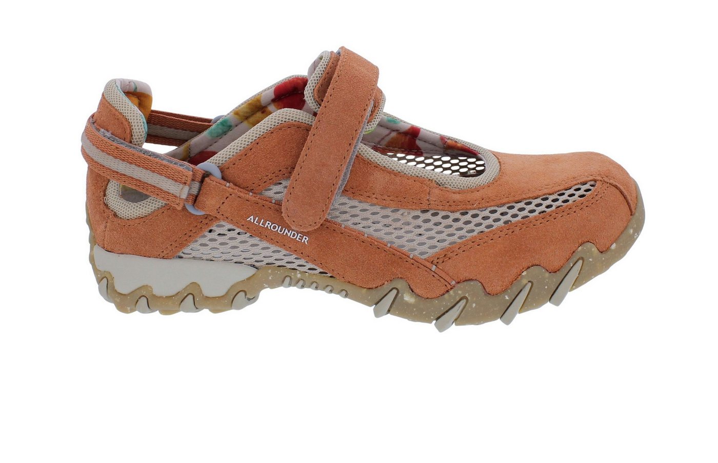 Allrounder by Mephisto Allrounder Sneaker Niro 23/12, Velourleder mit offenem Mesh, Karamell- Klettschuh