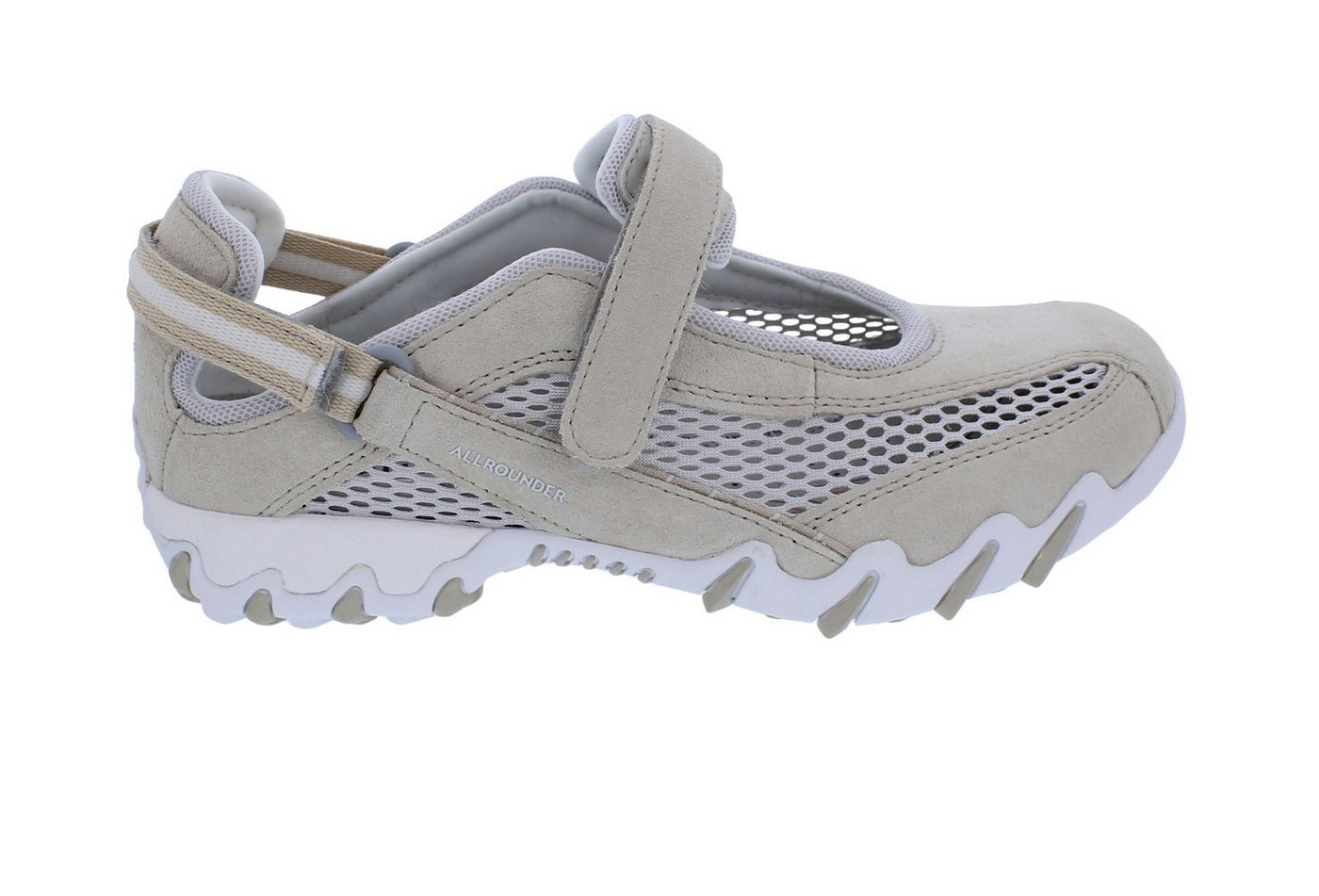 Allrounder by Mephisto Allrounder Sneaker Niro 27/06, Velourleder mit offenem Mesh, Beige, Fu Klettschuh