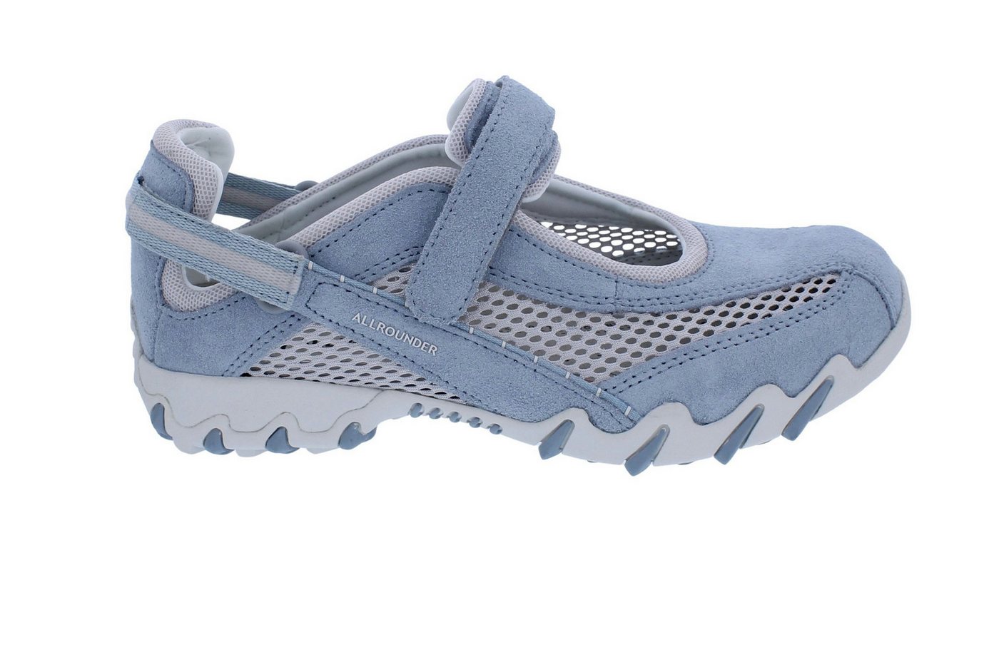 Allrounder by Mephisto Allrounder Sneaker Niro 91/06, Velourleder mit offenem Mesh, Hellblau, Klettschuh