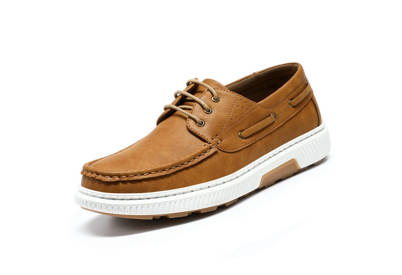 Allthemen Bootsschuh Herren elegante Mokassins Business Schnürschuhe (braun)