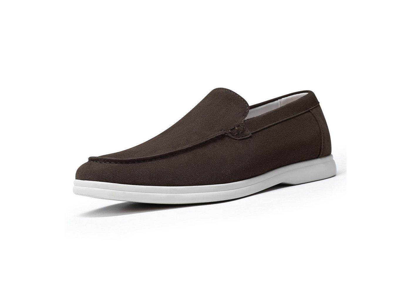 Allthemen Loafer aus Wildlederoptik Mokassins Herren Slipper casual Halbschuh (Kaffee)