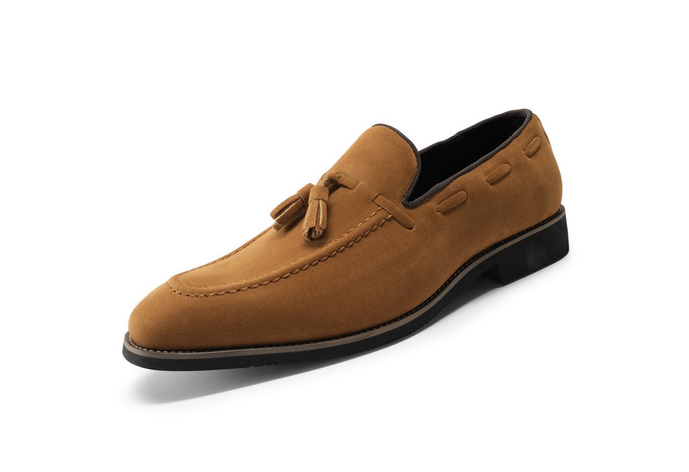 Allthemen Loafer mit Quasten Slipper Seuede Loafer Spitze Zehenbereich
