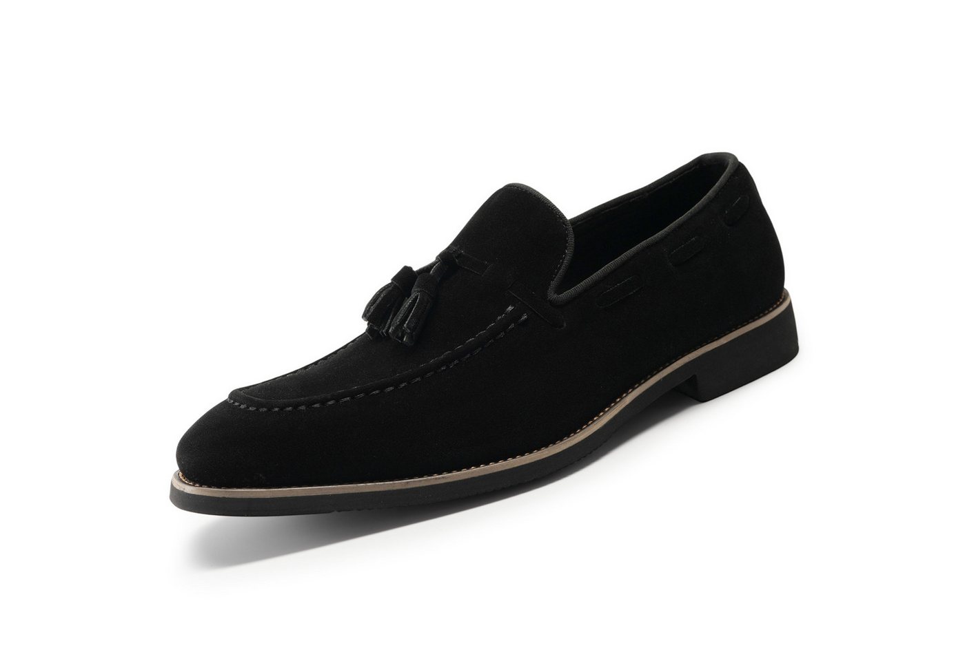 Allthemen Loafer mit Quasten Slipper Spitze Zehenbereich