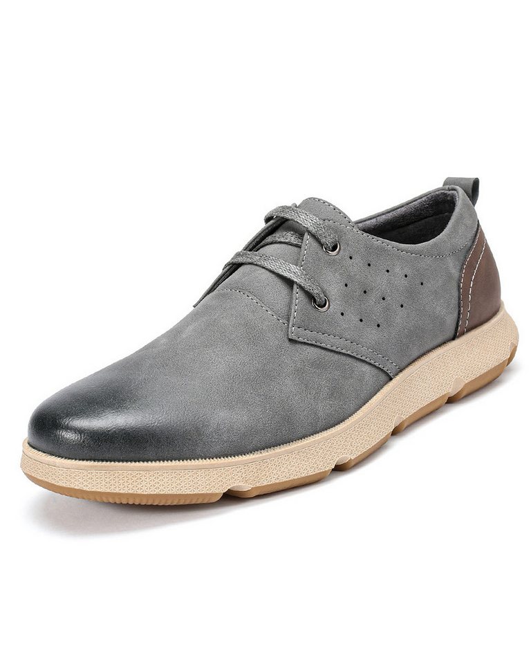 Allthemen Schnürschuh Halbschuhe Herren Rundkappe Freizeit Schnürschuhe Casual (grau)