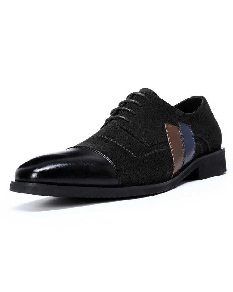 Allthemen Schnürschuh Herren Business-Casual Schnürschuhe mit dezenten Kontrastfarben (schwarz)