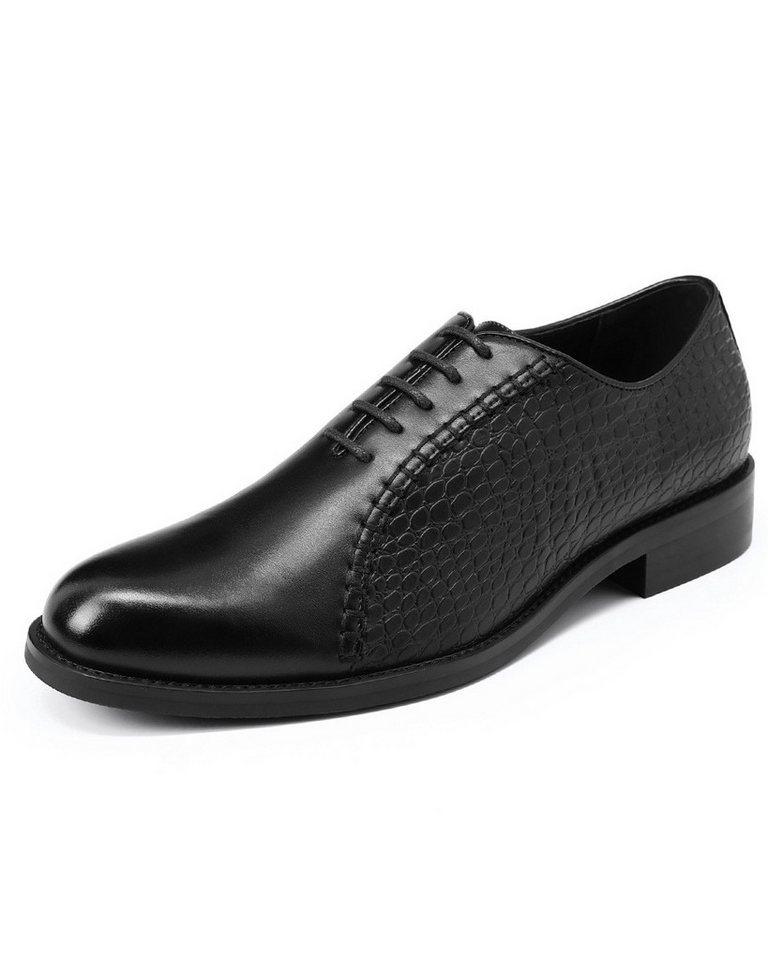 Allthemen Schnürschuh Herren Business Schnürschuhe mit Krokoprägung Klassisch Oxford (schwarz)