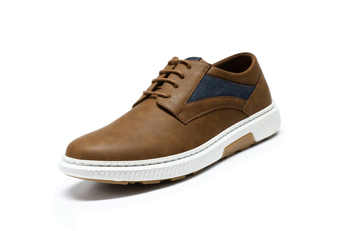 Allthemen Schnürschuh Herren Halbschuhe Kontrastfarben casual Freizeitschuh Sneaker (braun)