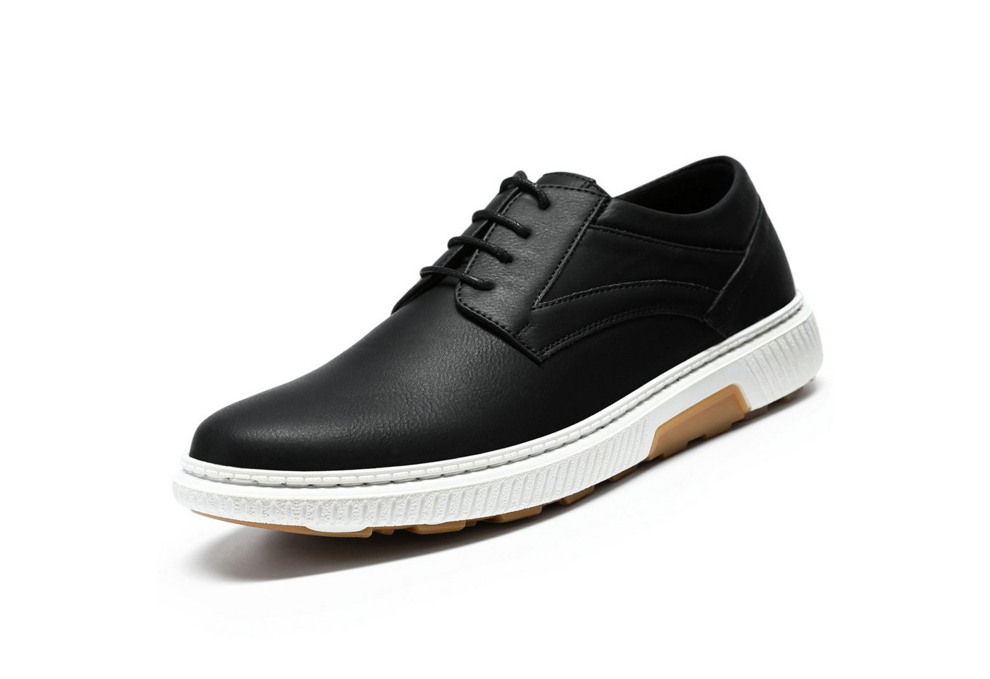Allthemen Schnürschuh Herren Halbschuhe Kontrastfarben casual Freizeitschuh Sneaker (schwarz)