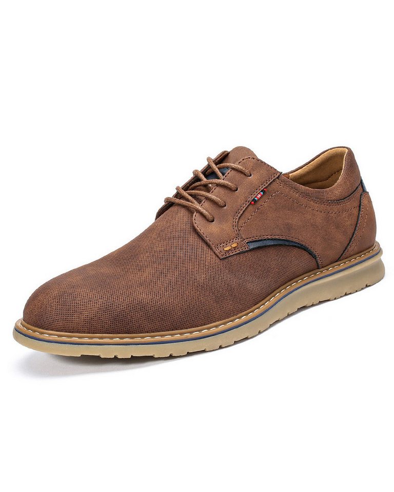 Allthemen Schnürschuh Herren Schnürschuhe im Vintage Look Business-Casual Freizeitschuhe (Kaffee)