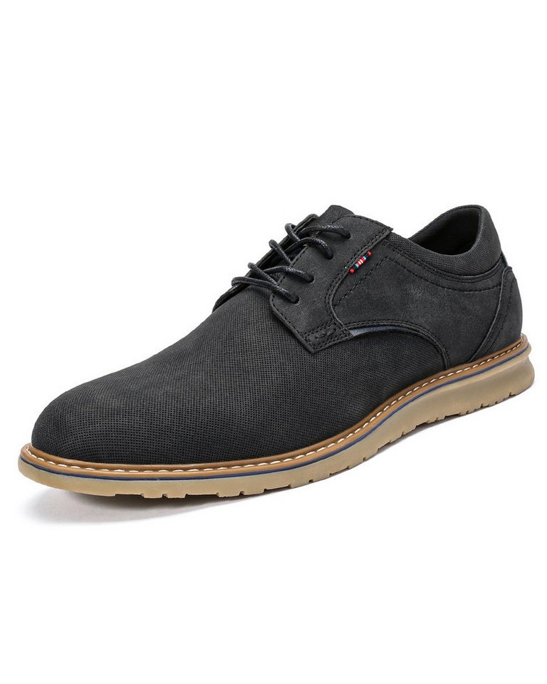 Allthemen Schnürschuh Herren Schnürschuhe im Vintage Look Business-Casual Freizeitschuhe (schwarz)