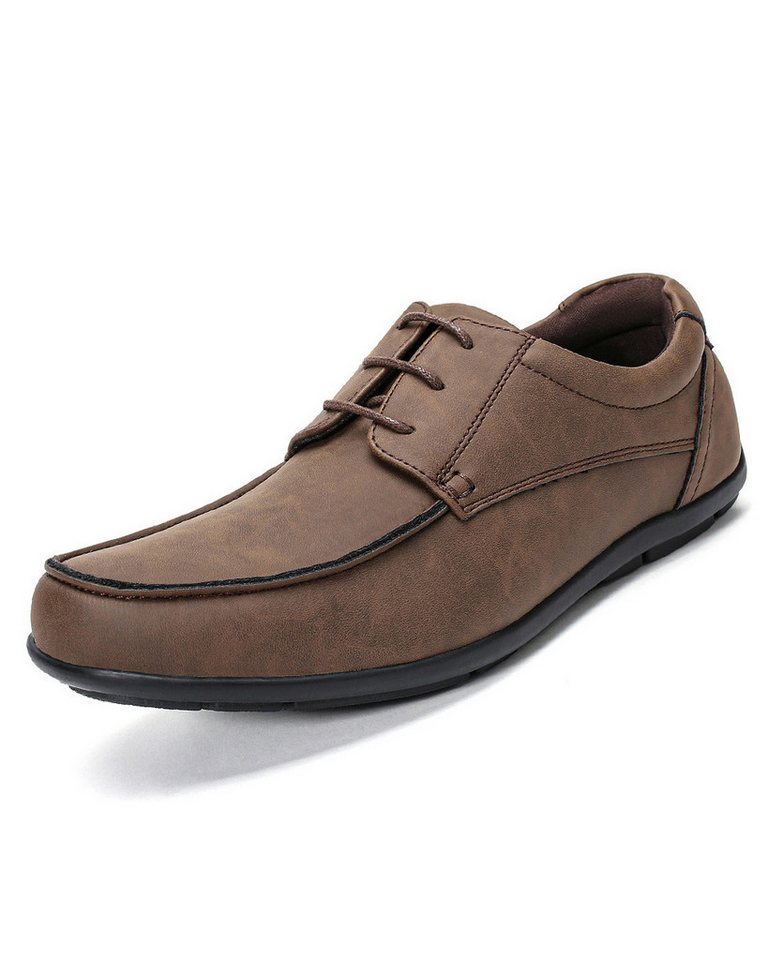 Allthemen Schnürschuh Herren Schnürschuhe mit weicher Latex-Zwischensohle Freizeitschuhe (Kaffee)