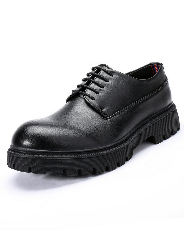 Allthemen Schnürschuh Klassische Herren Derbyschuhe mit dicker Sohle Vintage Schnürschuhe (schwarz)